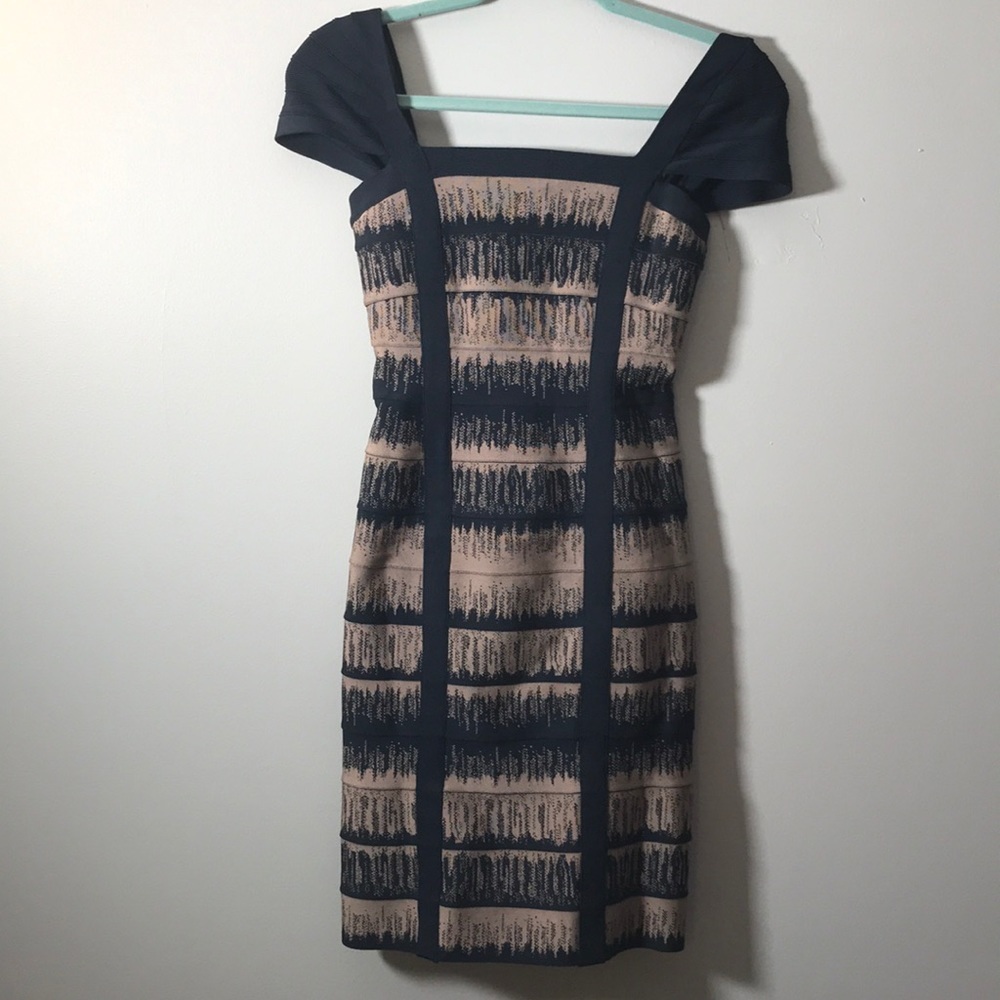 Herve Leger  Cap Sleeve MultI Color dress Size XS